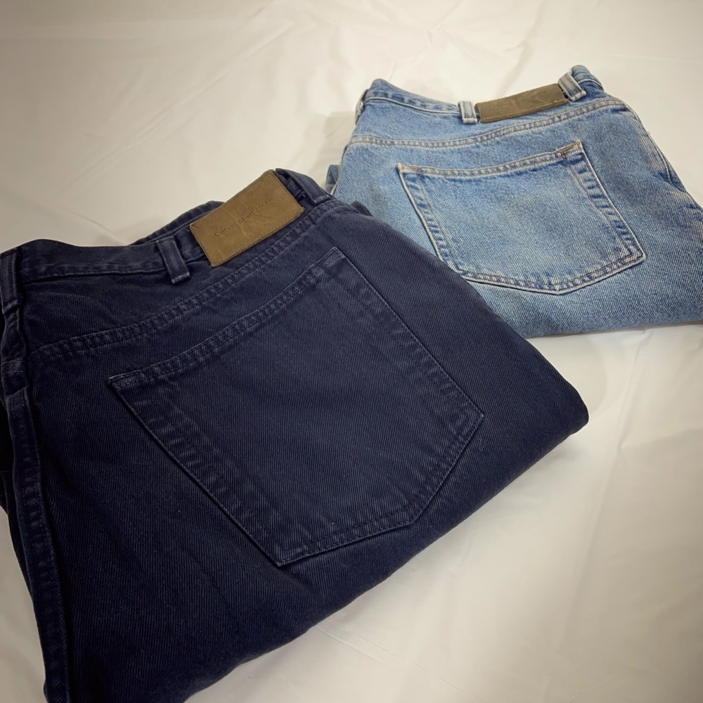 2 pair of Calvin Klein denim jeans size 36x 32 length gently used